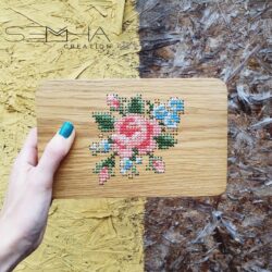 Sac à main en bois - carré florale – Semha